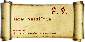 Hazay Valéria névjegykártya